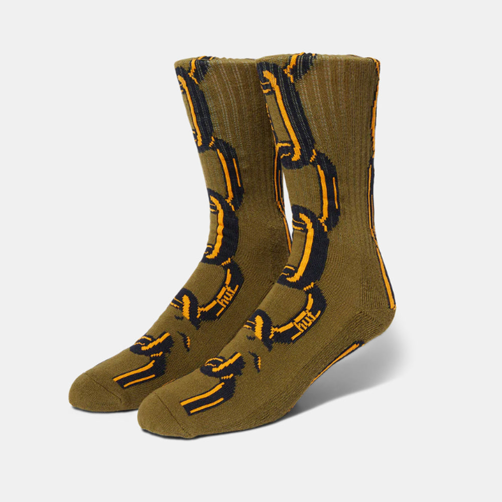 CALCETINES HUF LINKED CREW OLIVE