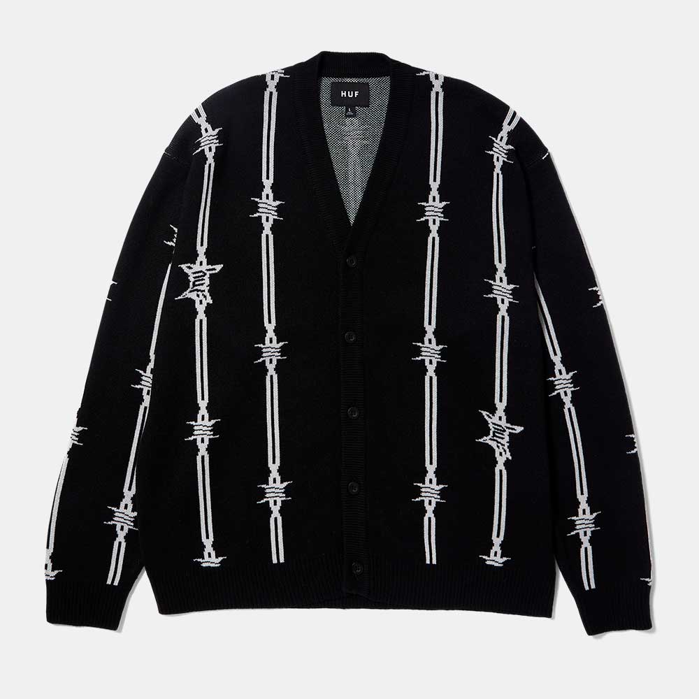 CHALECO HUF BARBED WIRE CARDIGAN BLACK