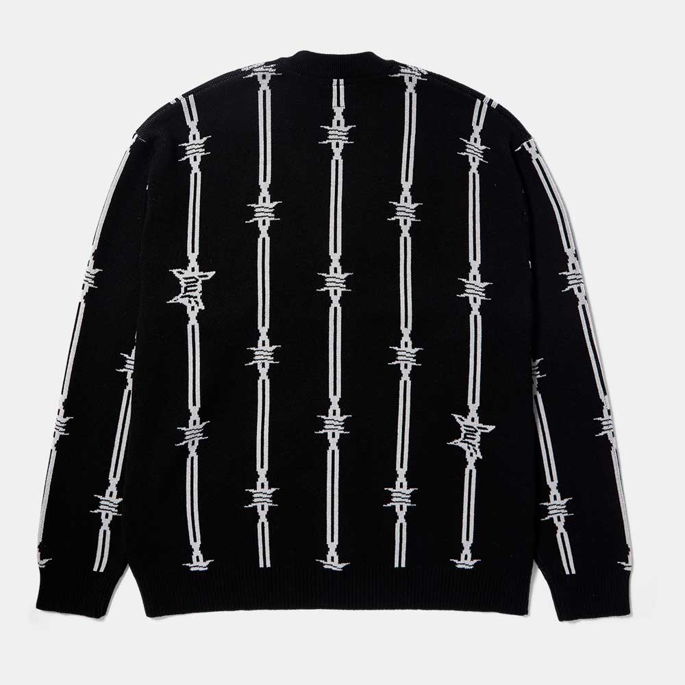 CHALECO HUF BARBED WIRE CARDIGAN BLACK
