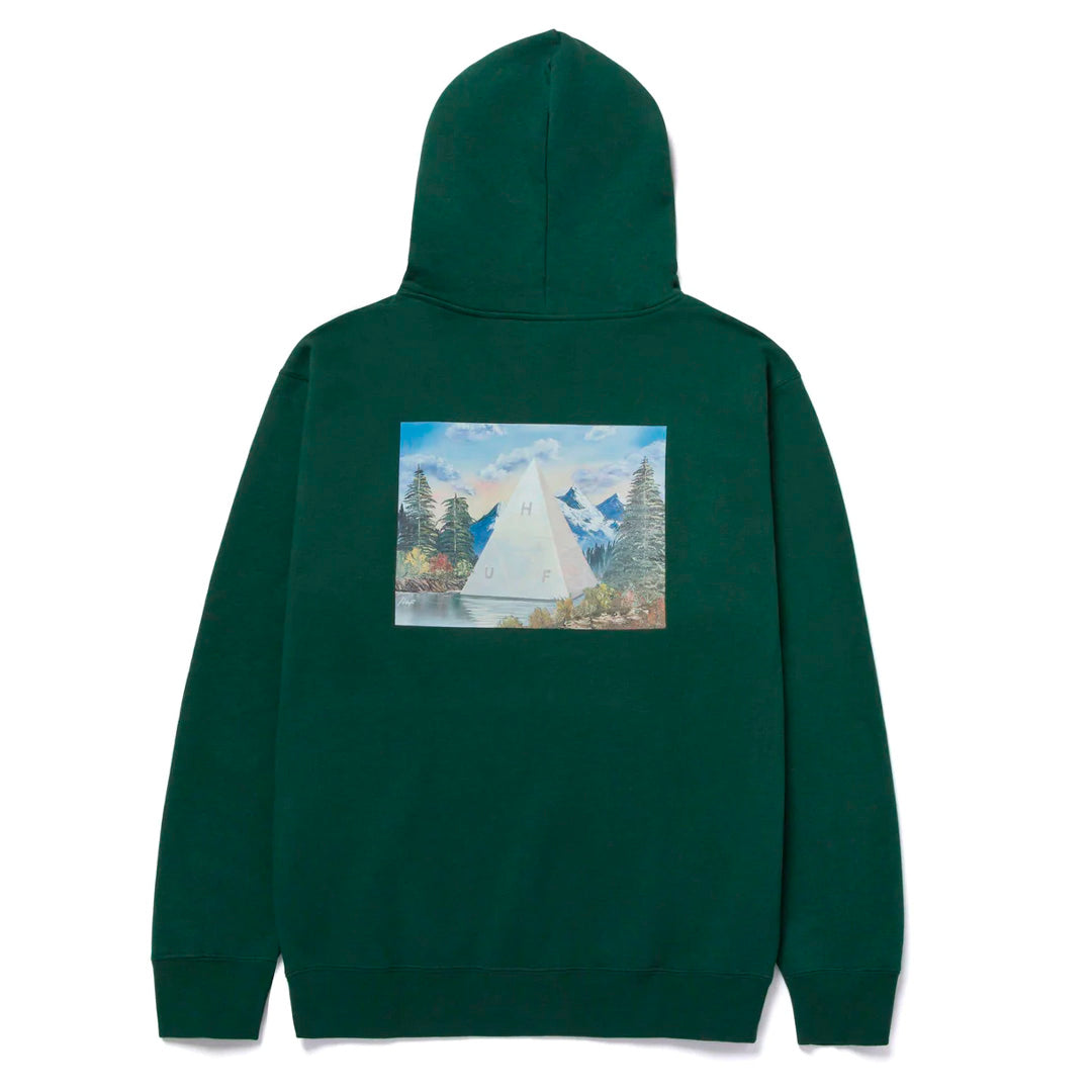 POLERON HUF DISCOVER NATURE P/O HOODIE FOREST GREEN