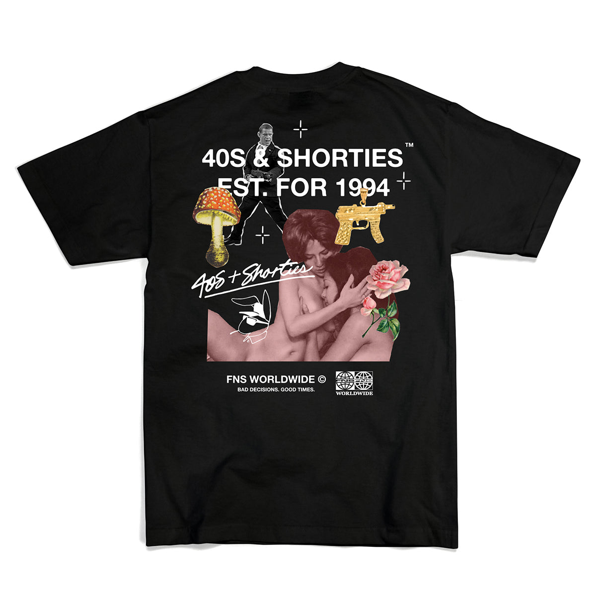 POLERA 40S & SHORTIES ALL TOGETHER BLACK